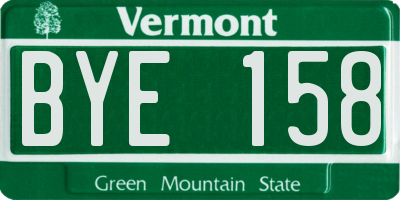 VT license plate BYE158