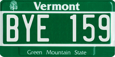 VT license plate BYE159