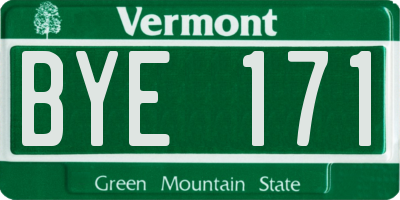 VT license plate BYE171