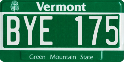 VT license plate BYE175
