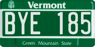 VT license plate BYE185