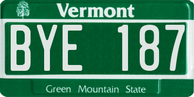 VT license plate BYE187