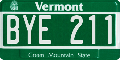 VT license plate BYE211
