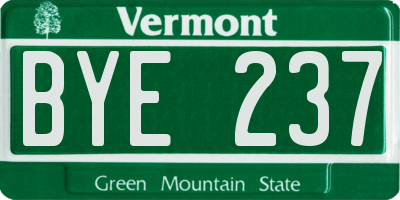 VT license plate BYE237