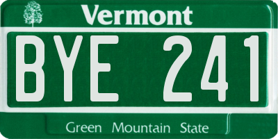 VT license plate BYE241