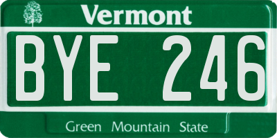 VT license plate BYE246