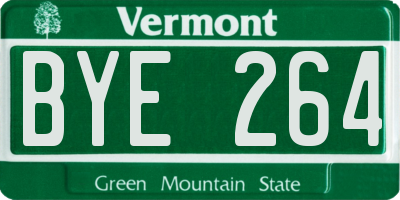 VT license plate BYE264