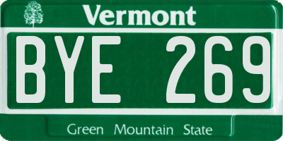 VT license plate BYE269