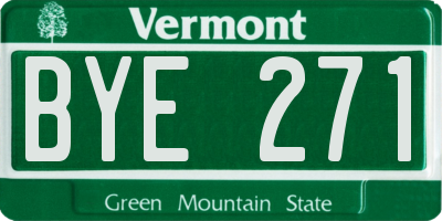 VT license plate BYE271