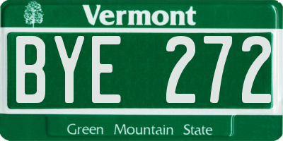 VT license plate BYE272