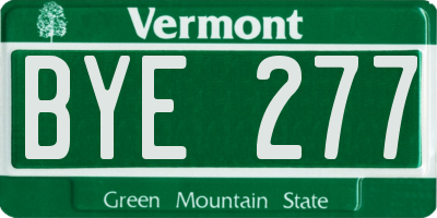 VT license plate BYE277