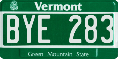 VT license plate BYE283