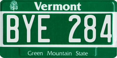 VT license plate BYE284