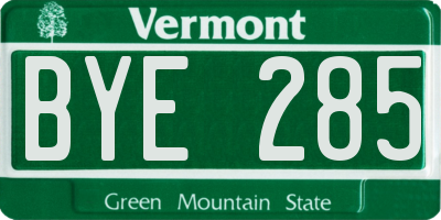 VT license plate BYE285