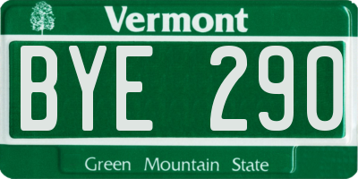 VT license plate BYE290