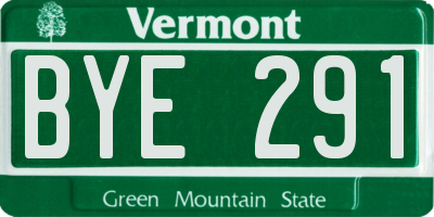 VT license plate BYE291