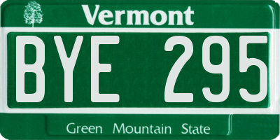 VT license plate BYE295