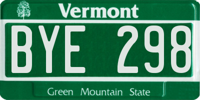 VT license plate BYE298