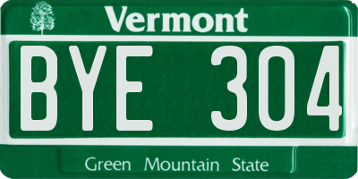 VT license plate BYE304