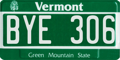 VT license plate BYE306