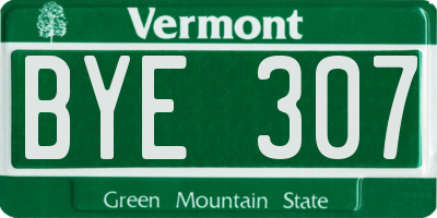 VT license plate BYE307