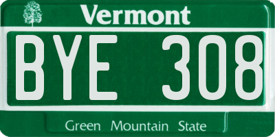 VT license plate BYE308