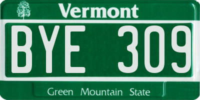 VT license plate BYE309