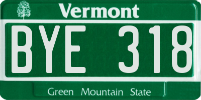VT license plate BYE318