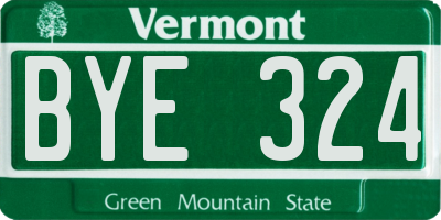 VT license plate BYE324