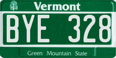 VT license plate BYE328