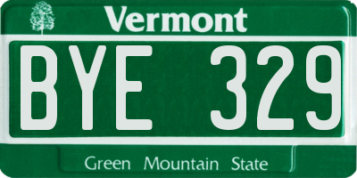 VT license plate BYE329