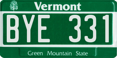 VT license plate BYE331