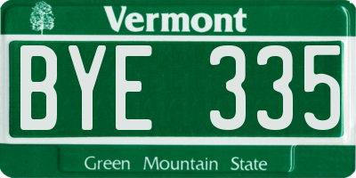 VT license plate BYE335