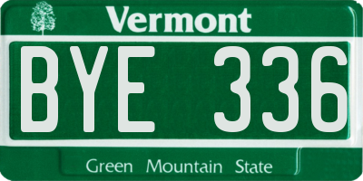 VT license plate BYE336