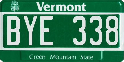 VT license plate BYE338