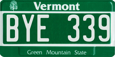VT license plate BYE339