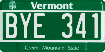 VT license plate BYE341