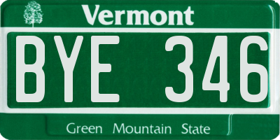 VT license plate BYE346