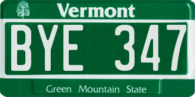 VT license plate BYE347