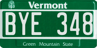 VT license plate BYE348