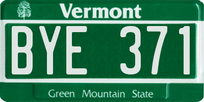 VT license plate BYE371
