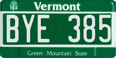 VT license plate BYE385