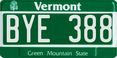 VT license plate BYE388