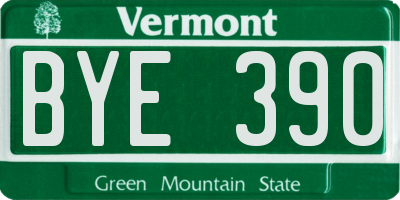 VT license plate BYE390
