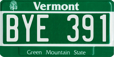 VT license plate BYE391