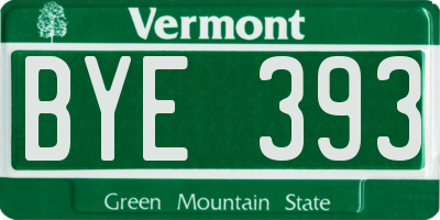 VT license plate BYE393
