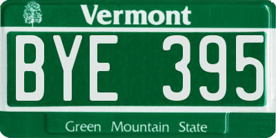 VT license plate BYE395
