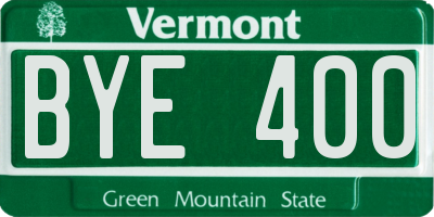 VT license plate BYE400