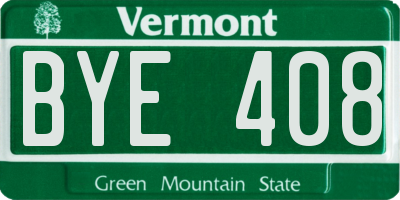 VT license plate BYE408