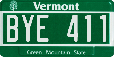 VT license plate BYE411